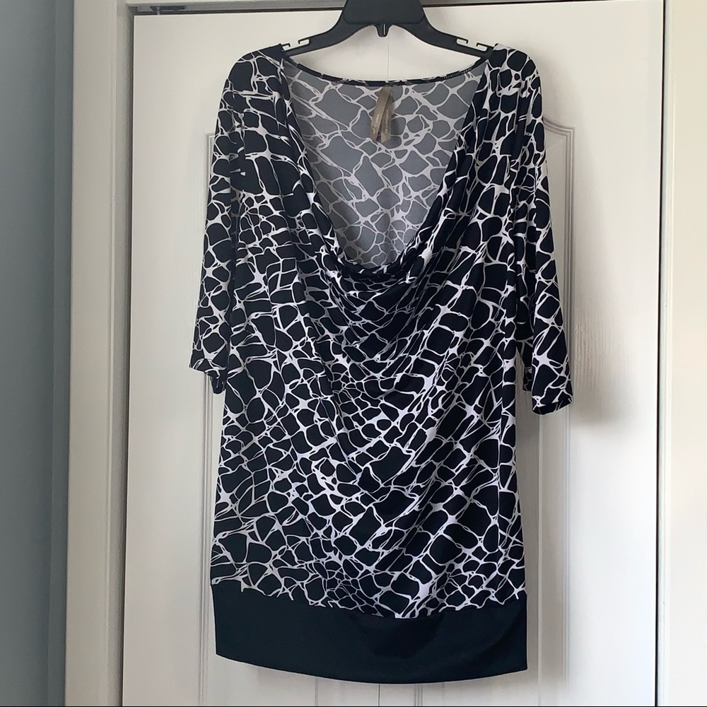 PENNINGTONS plus size 1X Drape Neck Blouse office wear wedding